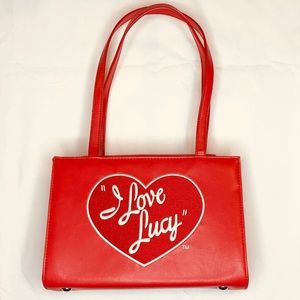 Adorable “I Love Lucy” red faux leather handbag